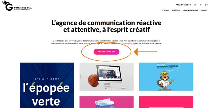 Capture d'écran d'un site web servant à analyser l'acte de conversion'.